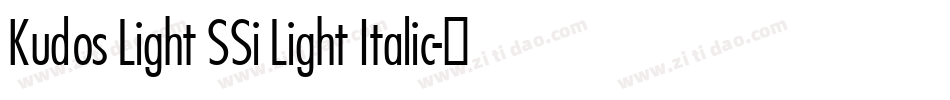 Kudos Light SSi Light Italic字体转换